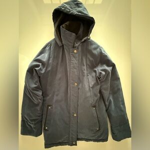 Forecaster of Boston Blue & Black Hooded Jacket - Petite Medium